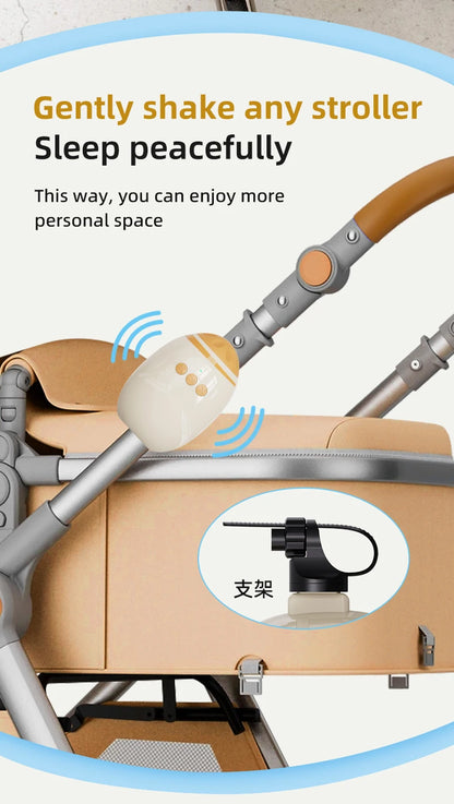 Automatic Pram Rocker for Babies with White Noise, Portable Stroller Rocking Accessory for Soothing Routines at Home and on Outings
