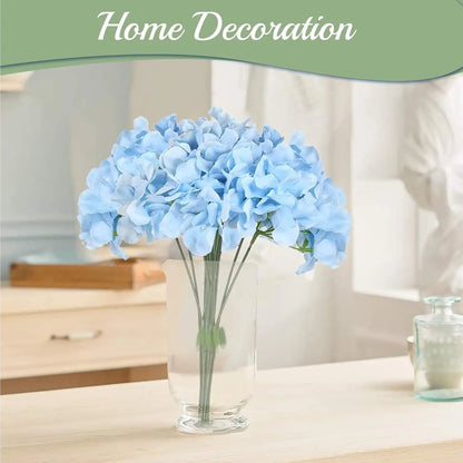 Silk Hydrangea Flower Heads, 25-Piece Artificial Flowers with Flexible Stems for DIY Wedding Centerpieces, Baby Shower and Home Party Decor