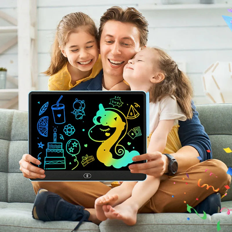 Erasable LCD Writing Board for Kids, 8, 11, 13 or 16 Inch Color Drawing Tablet with Stylus for Doodles, Handwriting and Number Practice