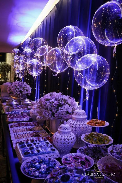 LED Light Up Balloons with Batteries and Clear Bobo Balloon Design, 10-100 Set Options for Wedding Receptions, Proposals and Birthday Party Decor