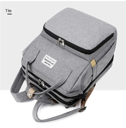 Diaper Bag Backpack with Fold-Out Changing Station, Large Capacity Baby Essentials Organizer with Bottle Pockets and Changing Mat for Parents
