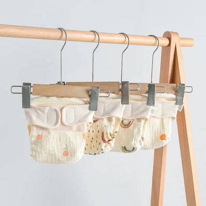 Baby Wrap Cloth Diaper with Adjustable Waist Tabs, Reusable Cotton Nappy in Animal and Rainbow Prints, Single-Piece Infant Changing Essential