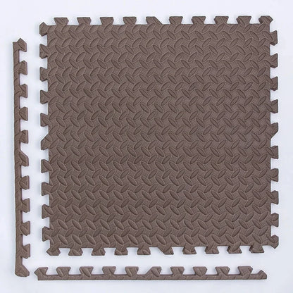 Foam Gym Flooring Tiles with Interlocking Puzzle Edges, Textured EVA 30 cm Floor Mats for Home Workouts and Supervised Playroom Activities