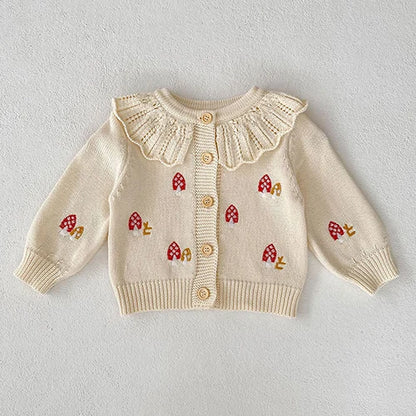 Baby Girl Knit Cardigan Sweaters with Long Sleeves, Korean-Style Infant and Toddler Layering Coats in Multiple Designs, Sizes 3M to 3T