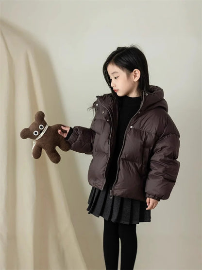 Kids Puffer Jacket with Hood, Cotton-Padded Winter Coat for Boys and Girls Ages 3-12, Everyday Fall and Cold-Weather Outerwear