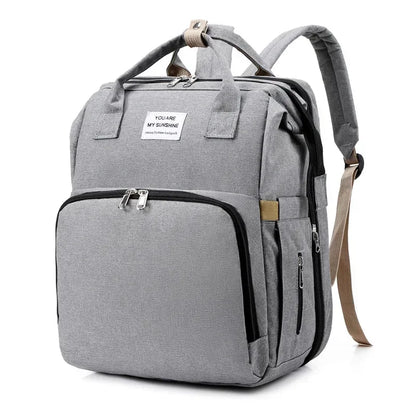Diaper Bag Backpack with Fold-Out Changing Station, Large Capacity Baby Essentials Organizer with Bottle Pockets and Changing Mat for Parents