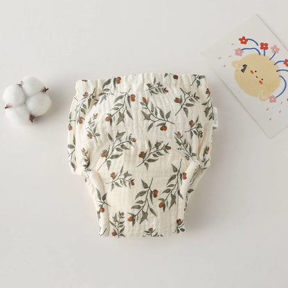 Printed Cotton Potty Training Pants, Single Reusable Learning Underwear with Pull-On Waist for Babies and Toddlers in Sizes 80–110
