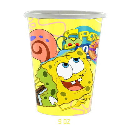 SpongeBob Birthday Party Supplies with Patrick Star, Disposable Plates, Cups, Balloons and Decoration Options for Kids Celebrations