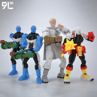Articulated Superhero Action Figure, 3D Printed PETG Collectible with 30+ Poseable Joints, Interchangeable Parts and Accessories for Display