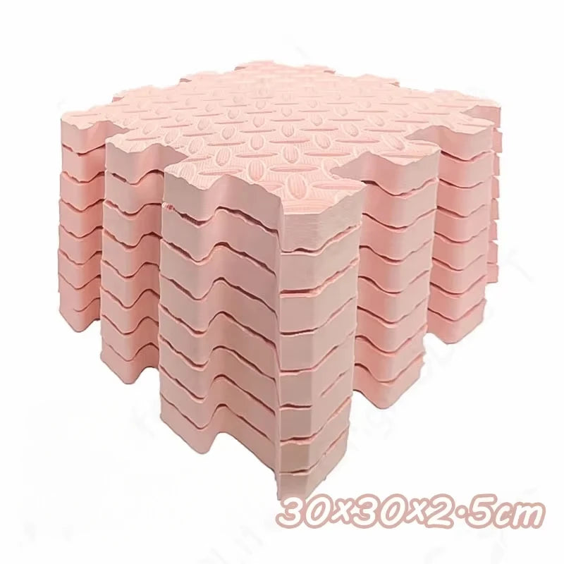 Modular Baby Floor Padding Tiles, 30 cm Interlocking Squares with 2.5 cm Thickness in 1, 4, 6 or 8-Piece Options for Supervised Nursery Play