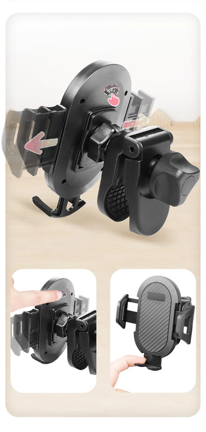 Stroller Drink and Phone Holder with Handlebar Clamp, Black Cup and Bottle Organizer with Separate Phone Cradle for Parent Walks and Family Outings