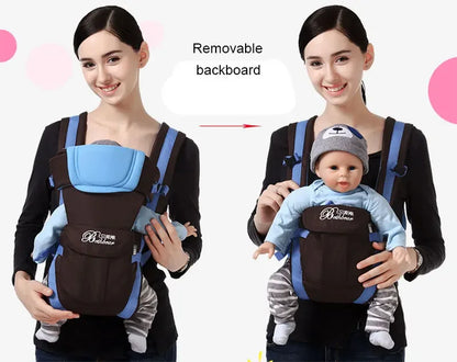 4-in-1 Baby Carrier with Adjustable Shoulder Straps and Buckle Fastenings, Structured Babywearing Carrier in Four Colors for Family Outings