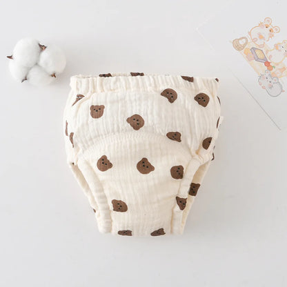 Printed Cotton Potty Training Pants, Single Reusable Learning Underwear with Pull-On Waist for Babies and Toddlers in Sizes 80–110