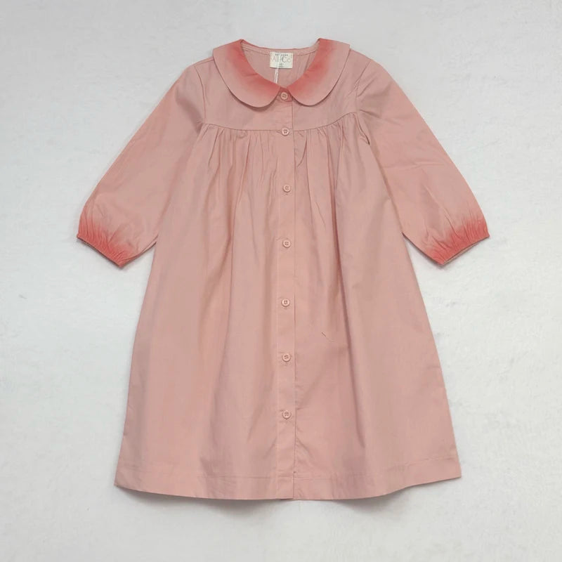 Peach and Blue Sibling Matching Outfits, Cotton Girls Collared Dresses, Boys Shirts and Shorts, Baby Rompers and Toddler Two-Piece Clothing