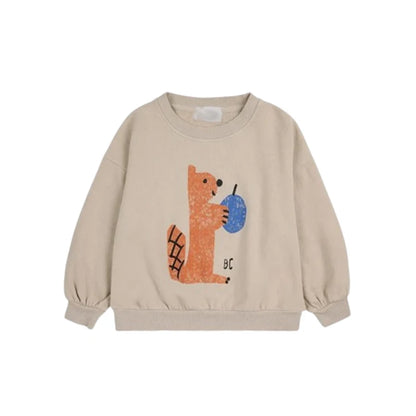 Cartoon Crewneck Sweatshirt for Kids with Long Sleeves, Animal Flower and Letter Print Pullover Options for Toddler Boys and Girls, Sizes 18-24M to 10-11Y