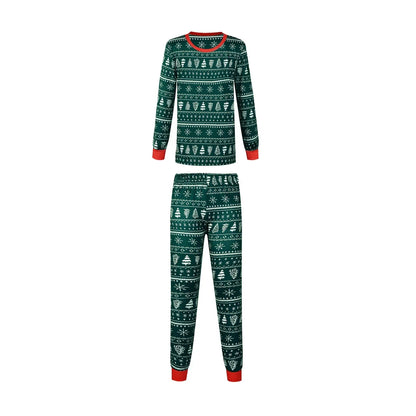 Matching Christmas Pajamas for Family, Festive Allover Print Mom Dad Kids Two-Piece Outfits and Baby Romper for Holiday Photos