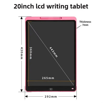 Large-Screen LCD Drawing Tablet for Kids, 16 or 20 Inch Reusable Color Writing Board with Stylus for Doodles, Letters and Math Practice
