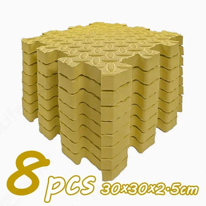 Thick Foam Crawling Mat Tiles, 8-Piece Interlocking Set with 2.5 cm Padding and 30 cm Squares for Nursery Corners and Supervised Baby Floor Play