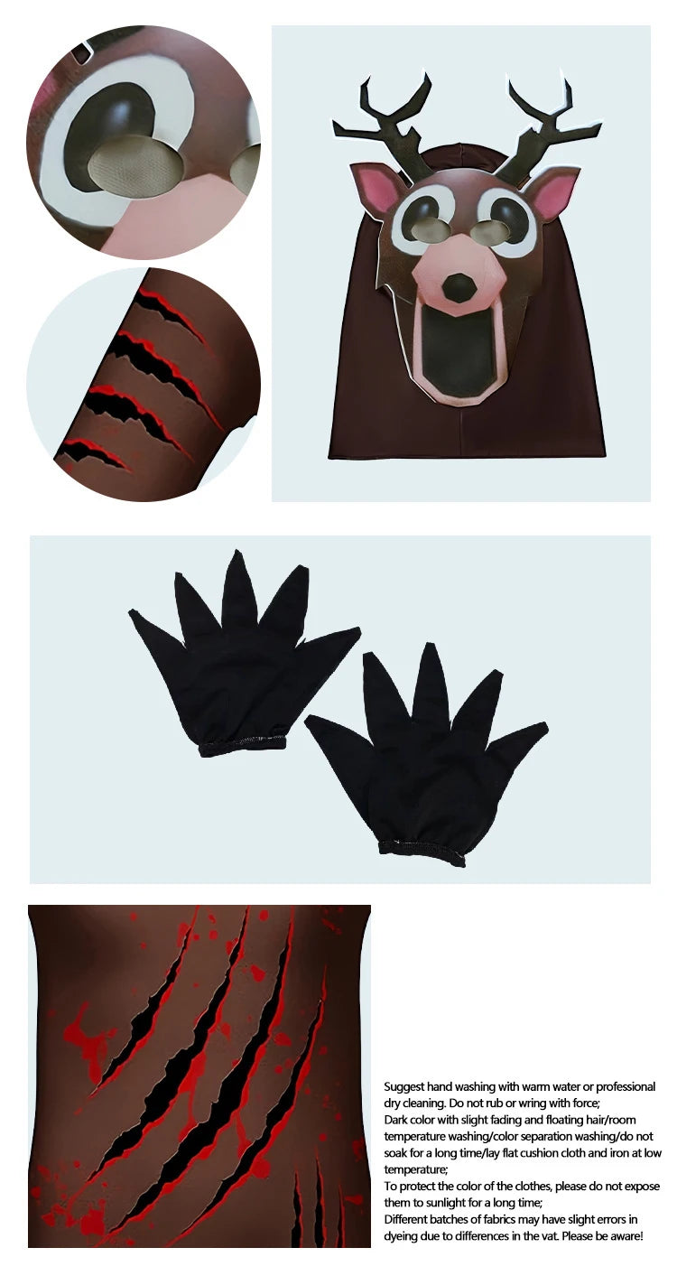 Deer and Owl Cosplay Costume for Kids and Adults, 99 Nights in the Forest Character Outfit for Halloween Parties and Themed Dress-Up