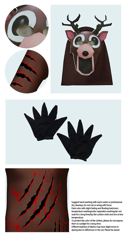Deer and Owl Cosplay Costume for Kids and Adults, 99 Nights in the Forest Character Outfit for Halloween Parties and Themed Dress-Up