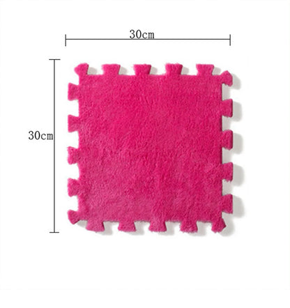 Plush Carpet Puzzle Mat, 20-Piece Interlocking EVA Foam Floor Tiles in Two-Color Options, 30 x 30 x 1 cm Squares for Nursery and Kids Rooms