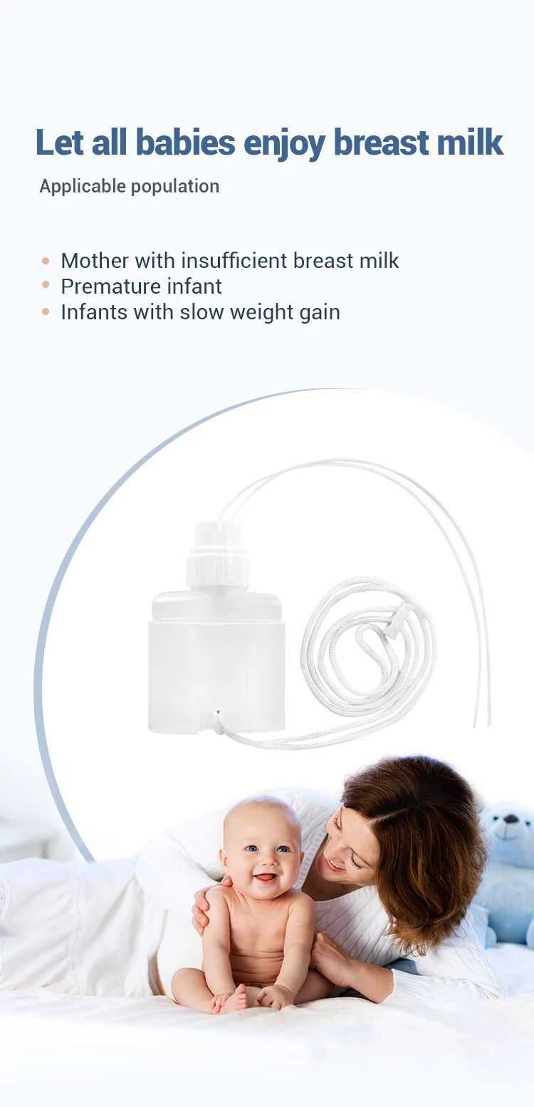 Supplemental Nursing System with Milk Collection Bottle and Feeding Tube, Polypropylene Breastfeeding Aid Kit for Assisted Feeding Routines