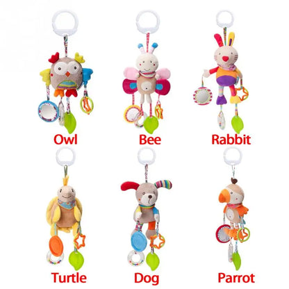 Taggy Animal Plush Rattle for Babies, Colorful Elephant, Monkey, Rabbit, Lion or Pig Soft Sensory Toy for Supervised Play and Baby Shower Gifts