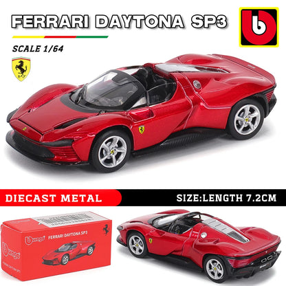 Bburago Ferrari Model Car, 1:64 Scale Diecast Metal Collectible with Daytona SP3, 488 GTB, F50 and More Sports Car Options for Display and Gifts