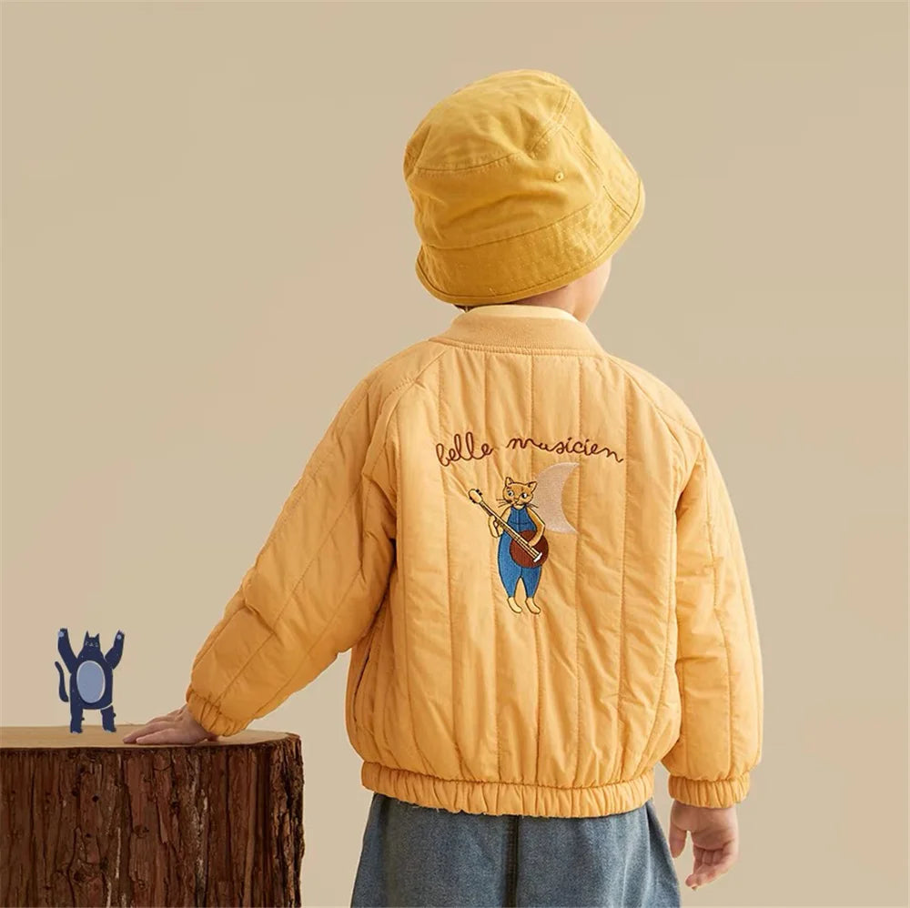 Toddler Quilted Jacket with Zip Front, Cotton Material and Ribbed Cuffs, Kids Everyday Outerwear in Multiple Colors, Sizes 12-18M to 6-7T