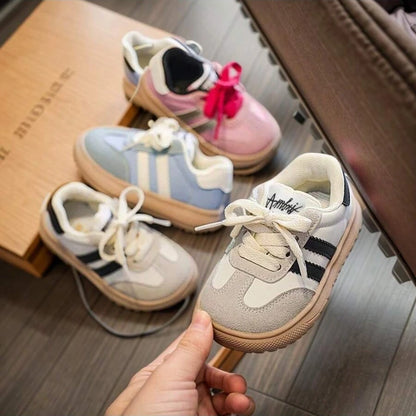 Kids' German Trainer Sneakers with Soft Soles, Anti-Slip Low-Top Casual Shoes for Boys and Girls, Spring and Fall Everyday Wear