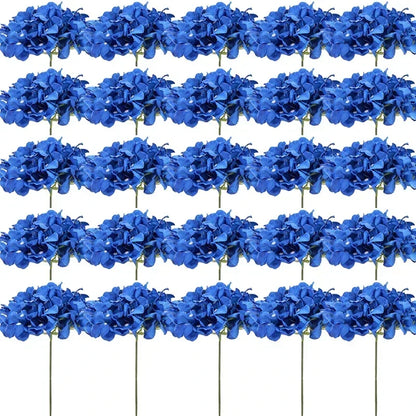 Silk Hydrangea Flower Heads, 25-Piece Artificial Flowers with Flexible Stems for DIY Wedding Centerpieces, Baby Shower and Home Party Decor