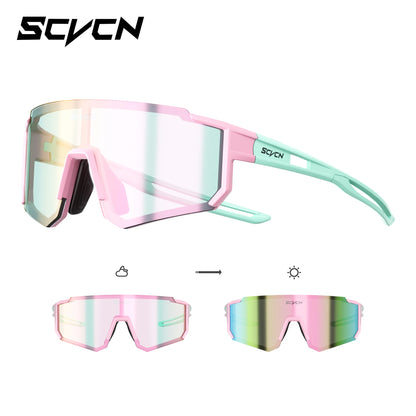 Kids Cycling Sunglasses by SCVCN for Ages 6-14, UV400 TR90 Sports Eyewear with Adjustable Nose Pads and Photochromic or Polarized Options
