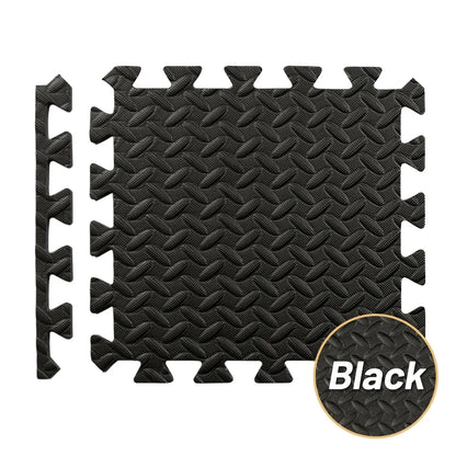 Foam Gym Flooring Tiles with Interlocking Puzzle Edges, Textured EVA 30 cm Floor Mats for Home Workouts and Supervised Playroom Activities