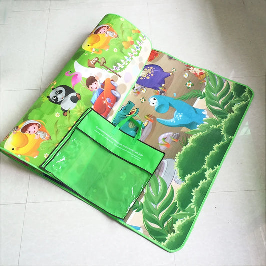 Printed Baby Crawling Mat 180 x 120 cm with Dinosaur or Farm Designs, Double-Sided Wipe-Clean Floor Rug with Slim 3 mm Profile for Supervised Play