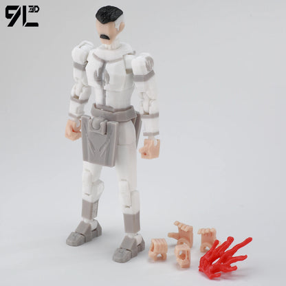 Articulated Superhero Action Figure, 3D Printed PETG Collectible with 30+ Poseable Joints, Interchangeable Parts and Accessories for Display