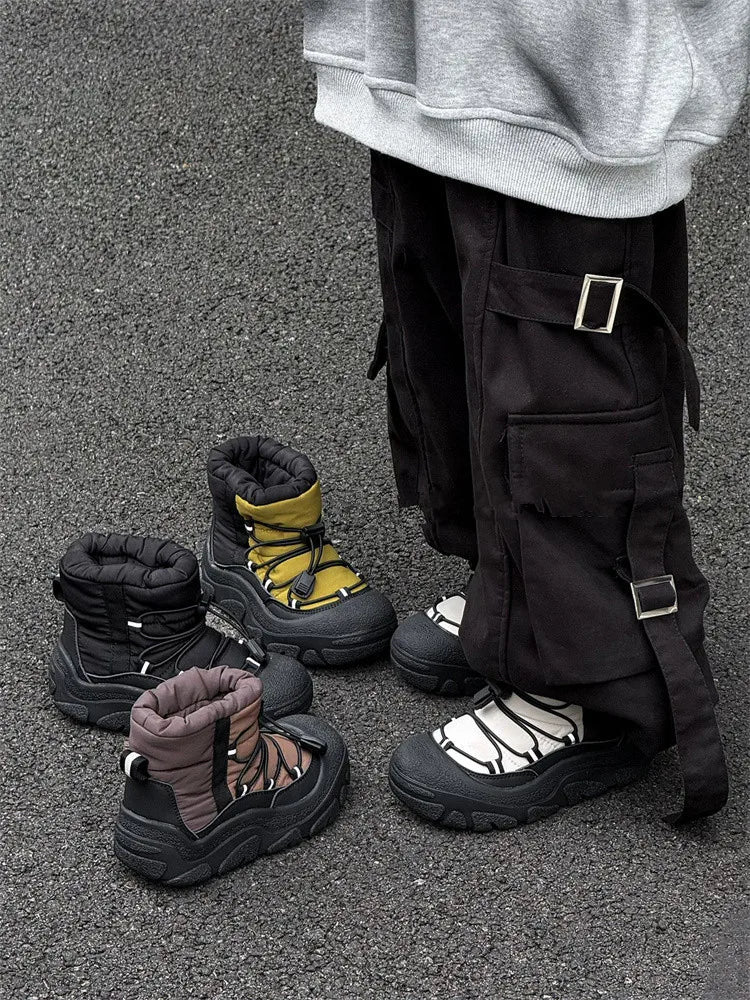Kids Snow Boots with Toggle Laces, Warm Fur Lining and Rubber Soles for Boys and Girls, Winter Outdoor Shoes in EU Sizes 26-37