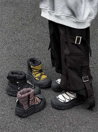 Kids Snow Boots with Toggle Laces, Warm Fur Lining and Rubber Soles for Boys and Girls, Winter Outdoor Shoes in EU Sizes 26-37