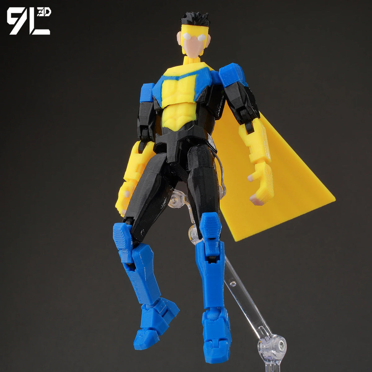 Articulated Superhero Action Figure, 3D Printed PETG Collectible with 30+ Poseable Joints, Interchangeable Parts and Accessories for Display
