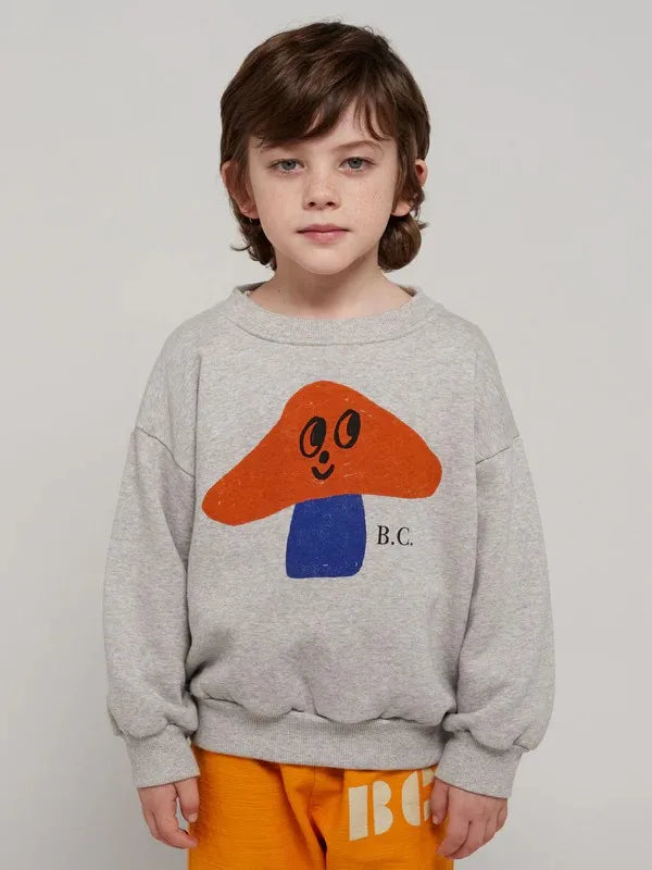 Kids Crewneck Sweatshirt with Animal, Flower and Letter Graphic Options, Long Sleeve Unisex Pullover for Boys and Girls Everyday Seasonal Layering