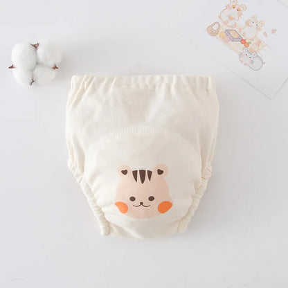 Printed Cotton Potty Training Pants, Single Reusable Learning Underwear with Pull-On Waist for Babies and Toddlers in Sizes 80–110