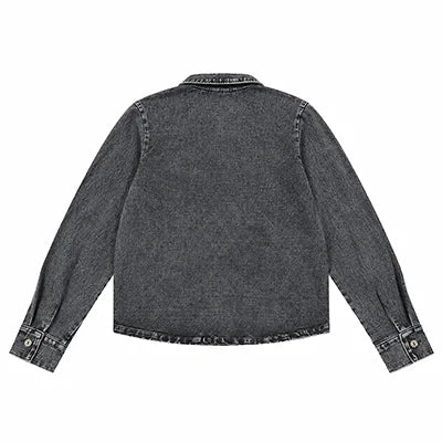 Black Denim Family Matching Outfits with Embroidered Details, Girls Dresses and Skirts, Boys Shirts and Baby Sets for Sibling Photos