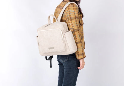Diaper Bag Backpack with Wide Front Zip Pocket, SOBOBA Baby Essentials Organizer with Side Pockets and Top Handle, 34 x 32 x 12 cm