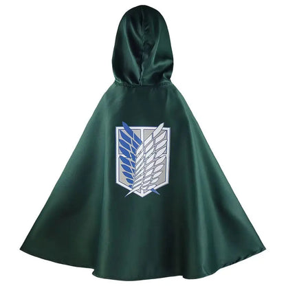 Attack on Titan Cosplay Costume with Recon Corps Jacket, Cloak and Harness Belt Options for Anime Conventions, Halloween and Character Dress-Up