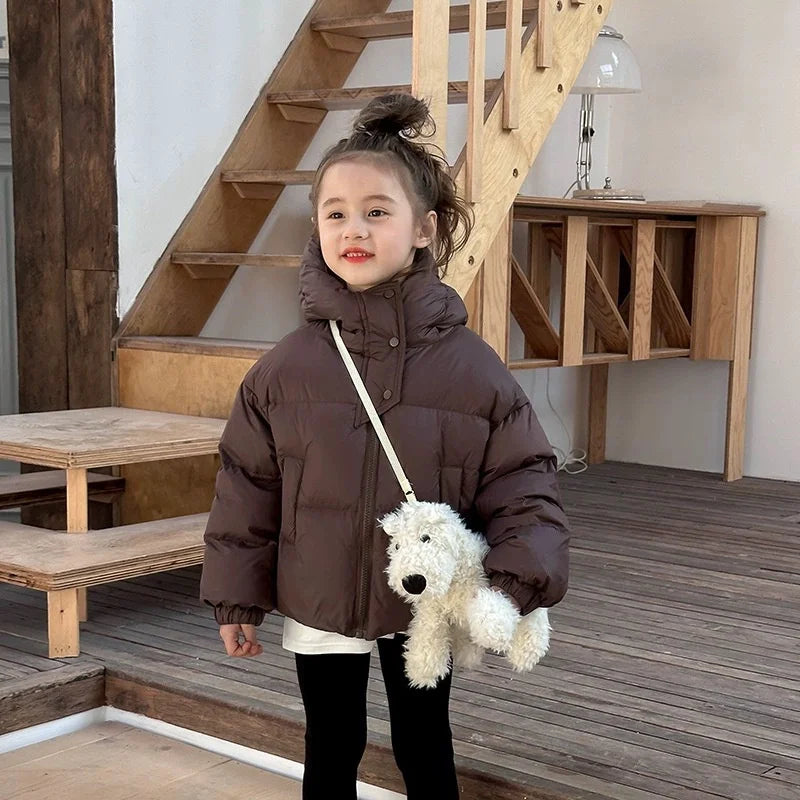 Kids Puffer Jacket with Hood, Cotton-Padded Winter Coat for Boys and Girls Ages 3-12, Everyday Fall and Cold-Weather Outerwear