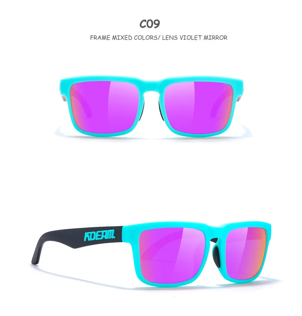 Kids Square Polarized Sunglasses by KDEAM, Lightweight TR90 Frames with Silicone Nose Pads for Boys and Girls Outdoor Play and Travel