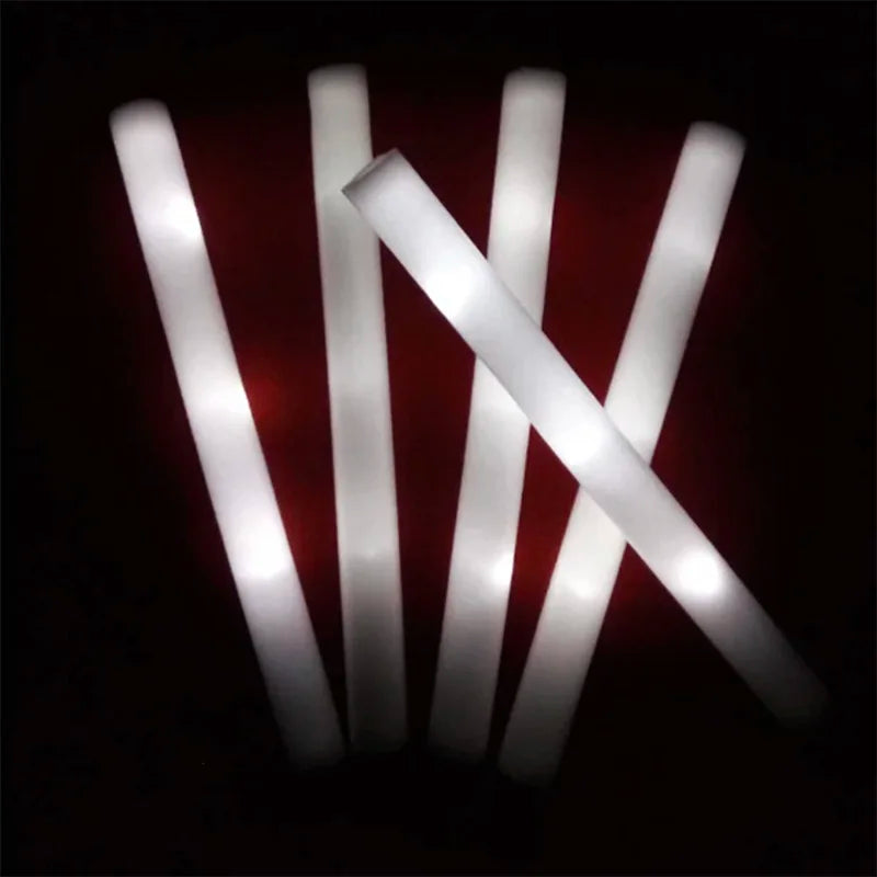 LED Foam Glow Sticks Bulk Party Favors with RGB, Single-Color and Personalized Options for Weddings, Birthdays, Concerts and Christmas