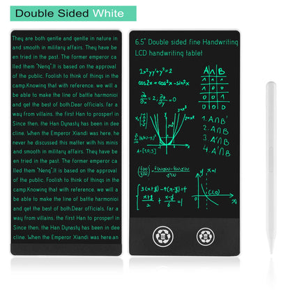 Compact LCD Writing Tablet, 6.5-Inch Fine Handwriting Sketch Pad with Single or Double-Sided Options and Magnetic Stylus for Notes and Drawing