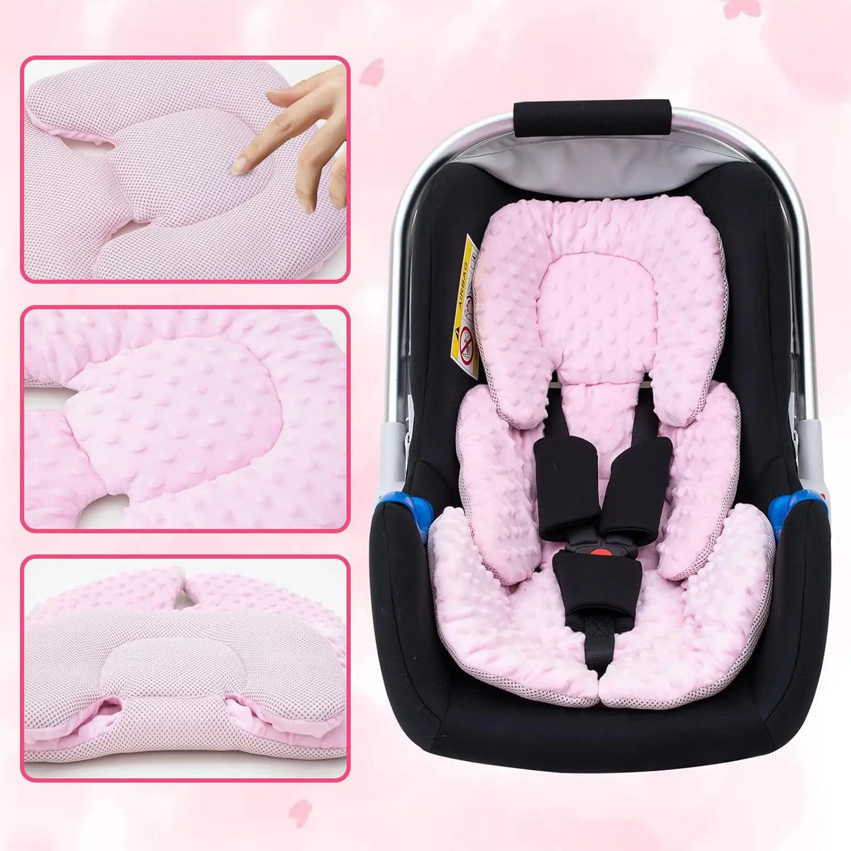 Stroller Seat Pad in Polyester-Cotton, Padded Baby Cushion with Double-Sided Options, 60 x 36 cm Liner for Compatible Strollers