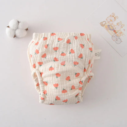 Printed Cotton Potty Training Pants, Single Reusable Learning Underwear with Pull-On Waist for Babies and Toddlers in Sizes 80–110