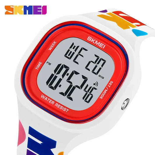 Teen Digital Sports Watch SKMEI 2290 with Stopwatch, Countdown Timer, Alarm and LED Backlight, Colorful Silicone Strap for Boys and Girls